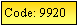 Text Box: Code: 9920