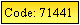 Text Box: Code: 71441