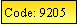Text Box: Code: 9205
