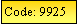 Text Box: Code: 9925