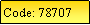 Text Box: Code: 78707