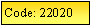 Text Box: Code: 22020